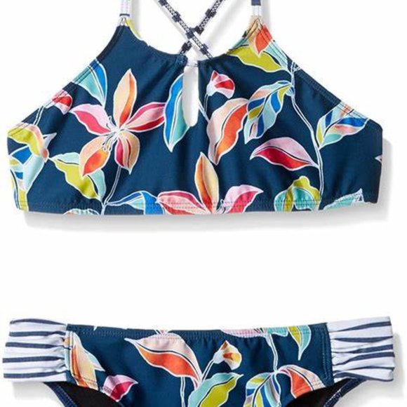 Splendid Womens Tropical Traveler High Neck Bra & Tab Side Pants Size Small - Picture 1 of 6
